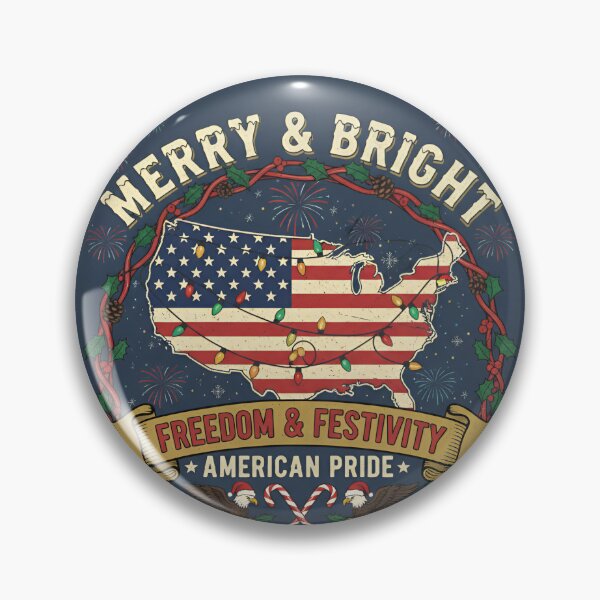 Item preview, Merry and Bright USA American Flag Christmas Patriotic Holiday  designed and sold by Maxbevier.