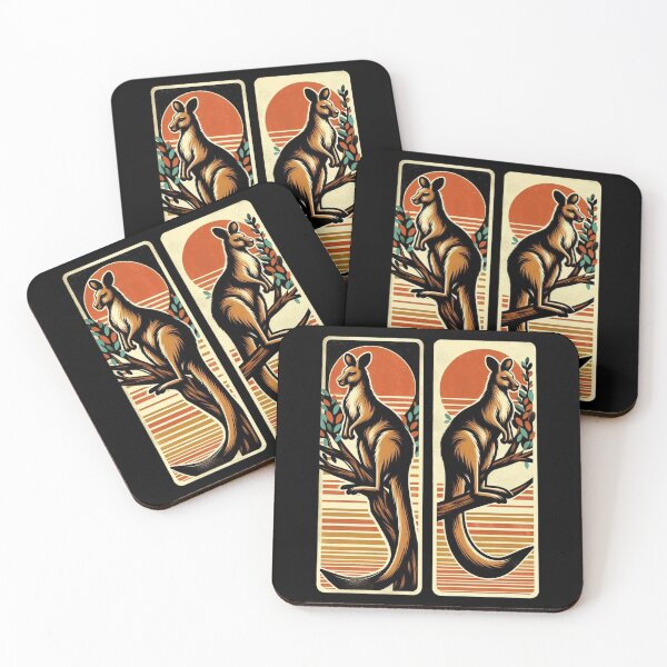 Item preview, Tree Kangaroo Retro Sunset Wildlife Illustration designed and sold by Zoo-Moo.