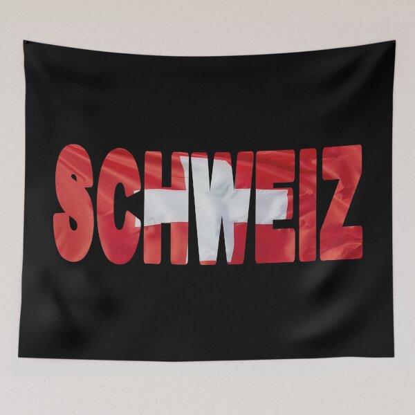 Item preview, SCHWEIZ - Flag Flying in Wind cut to Letters Souvenir Sticker Shirt designed and sold by Adam Gormley.