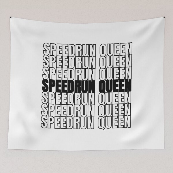 Item preview, Speedrun Queen Typography Pattern – Bold Gamer Statement designed and sold by PHRASEandSTYLE.