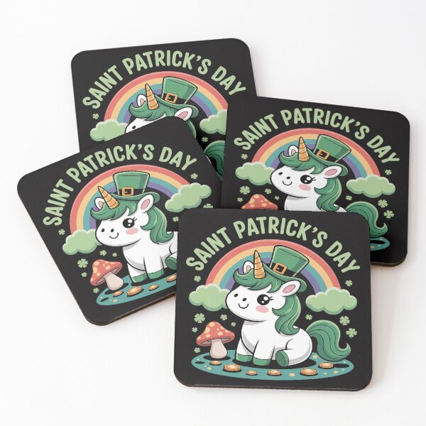 Item preview, Green Shamrocks Irish Cute Unicorn Girls St Patrick's Day designed and sold by sonlylya.