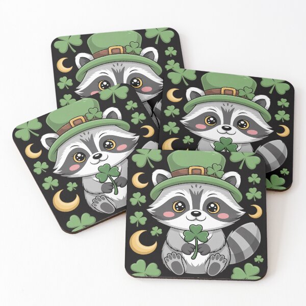 Item preview, Leprechaun Raccoon Shamrock St. Patrick's Day 2026 designed and sold by sonlylya.