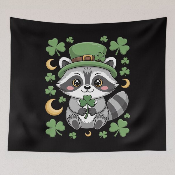 Item preview, Leprechaun Raccoon Shamrock St. Patrick's Day 2026 designed and sold by sonlylya.