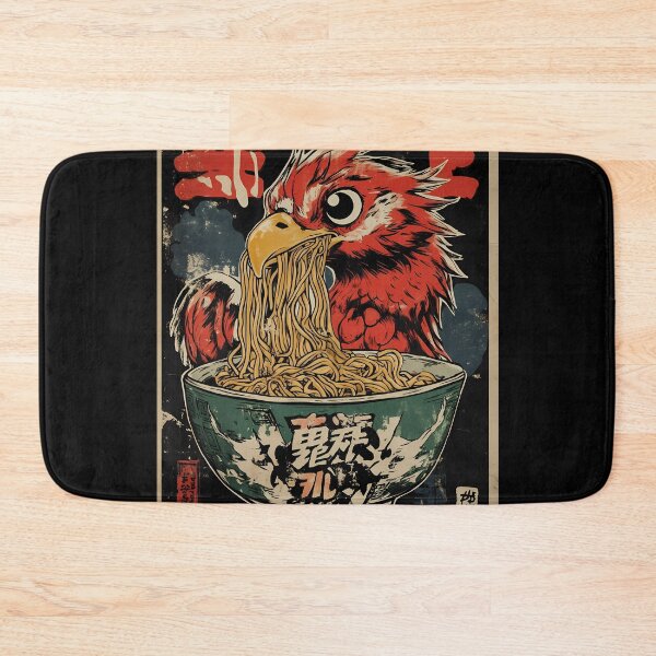 Item preview, Ukiyo-e Rooster Eating Ramen Noodles Vintage Art designed and sold by k3rstman1.