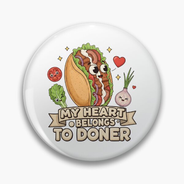 Item preview, My Heart Belongs to Doner Kebab Funny Food Cartoon Design. designed and sold by The-T-In-Retro.