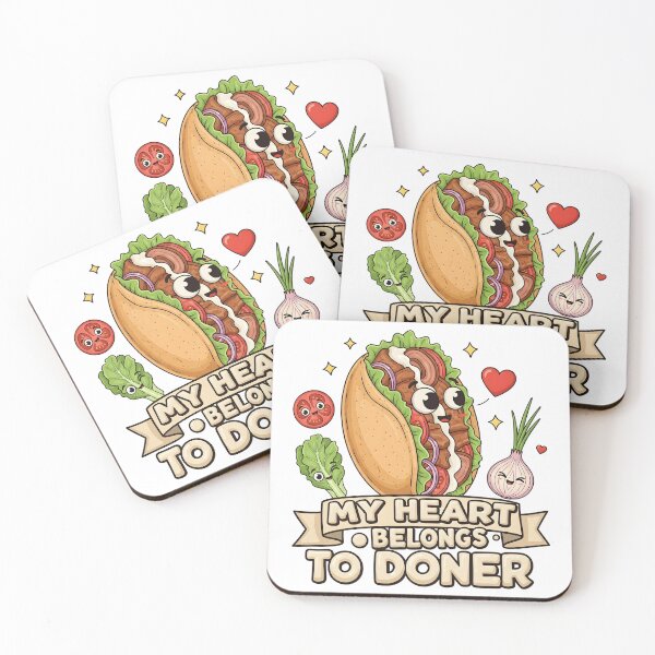 Item preview, My Heart Belongs to Doner Kebab Funny Food Cartoon Design. designed and sold by The-T-In-Retro.