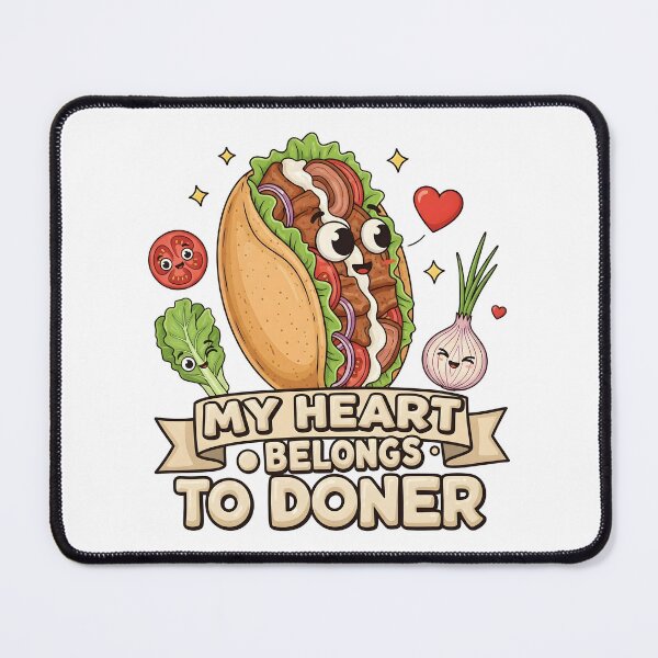 Item preview, My Heart Belongs to Doner Kebab Funny Food Cartoon Design. designed and sold by The-T-In-Retro.