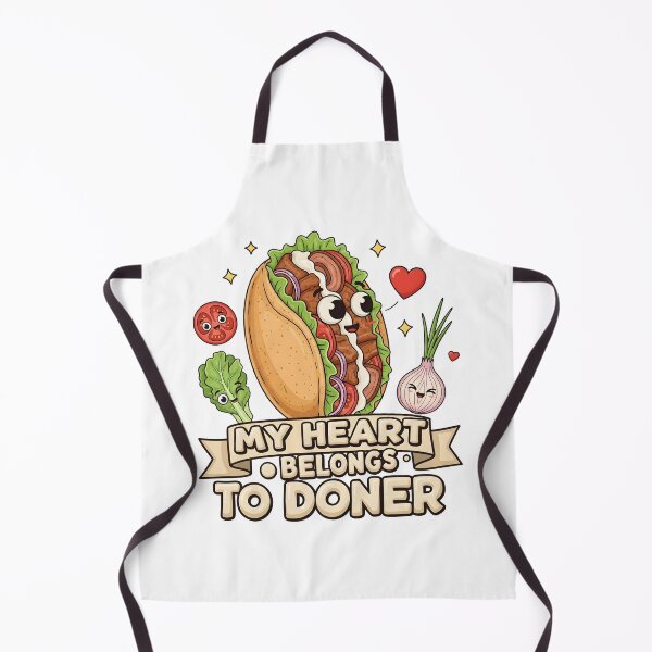 Item preview, My Heart Belongs to Doner Kebab Funny Food Cartoon Design. designed and sold by The-T-In-Retro.