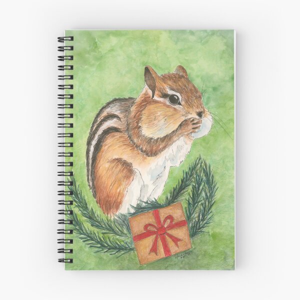 Item preview, Holiday Chipmunk designed and sold by Rhiannon Wolfe Art .