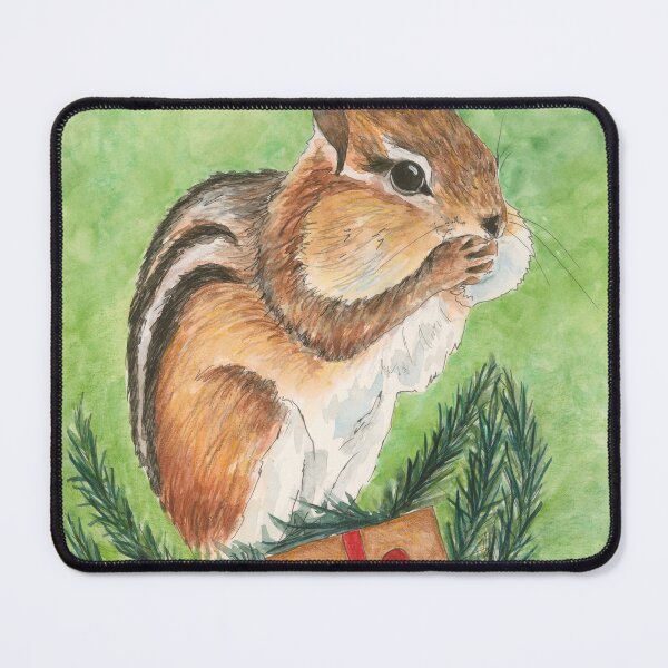 Item preview, Holiday Chipmunk designed and sold by Rhiannon Wolfe Art .