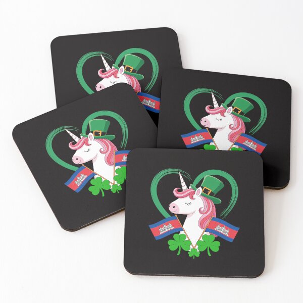 Item preview, Cambodia Proud Cambodian Flag St. Patricks Day Unicorn designed and sold by ForestMmost.