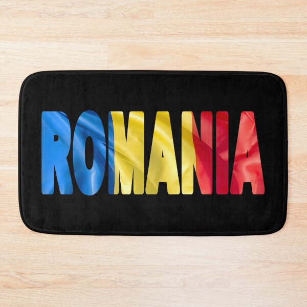 Item preview, ROMANIA - Flag Flying in Wind cut to Letters Souvenir Sticker Shirt designed and sold by Adam Gormley.