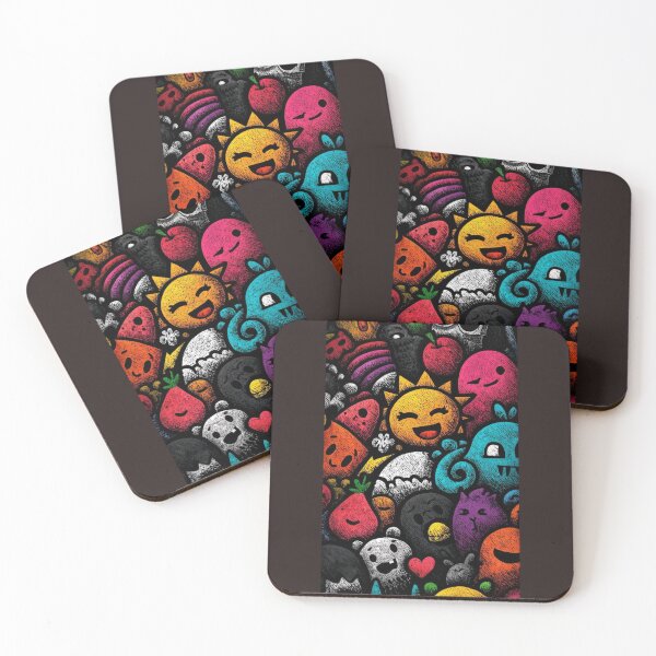 Item preview, Cute Little Monsters – Fun Doodle Pattern Design designed and sold by Hunana 5o6.