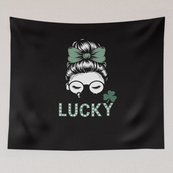 Item preview, Bleached One Lucky Mama Tie Dye Messy Bun St Patricks Day designed and sold by ForestMmost.
