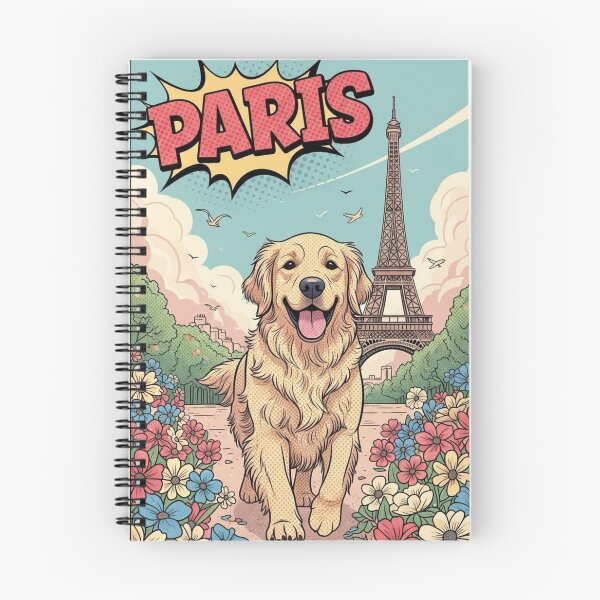 Item preview, Golden Retriever in Paris – Dog Travel Art designed and sold by Pawtropolitan.