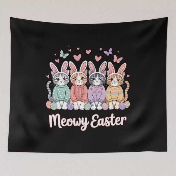 Item preview, Meowy Easter Happy Easter Bunny Cats Pet Women Girls Kids  designed and sold by ForestMmost.