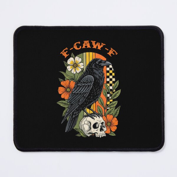 Item preview, F-CAW-F Retro Gothic Raven – Funny Crow Art with Dark Bird Humor designed and sold by PODgraphics.
