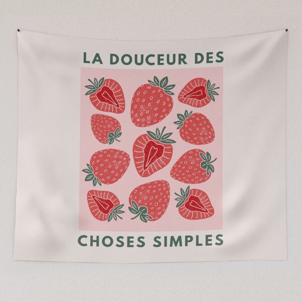 Item preview, Cute Strawberry 'La Douceur Des Choses Simples' designed and sold by CelestialEmber.