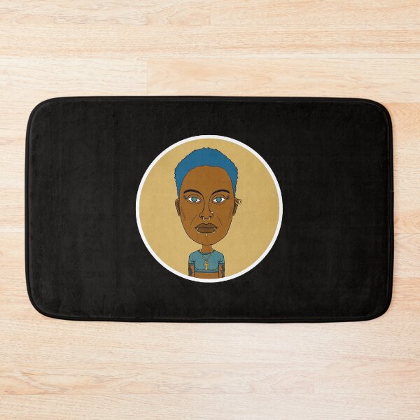Item preview, Illustration of a Cool Black Queer Girl with Blue Hair, Piercings and Ankh Symbol. Circle Edition. designed and sold by Eric Sintès.