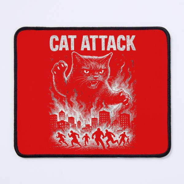 Item preview, Cat Attack - Vintage Horror Movie Poster Shirt | Funny Dark Humor Giant Cat designed and sold by Cree8if.