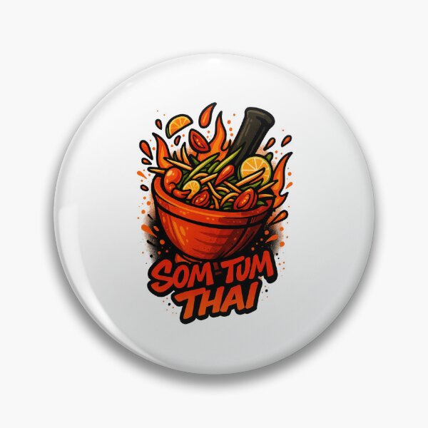 Item preview, Som Tum Thai Street Food Illustration – Papaya Salad Graphic Art designed and sold by barelyrarelyco.