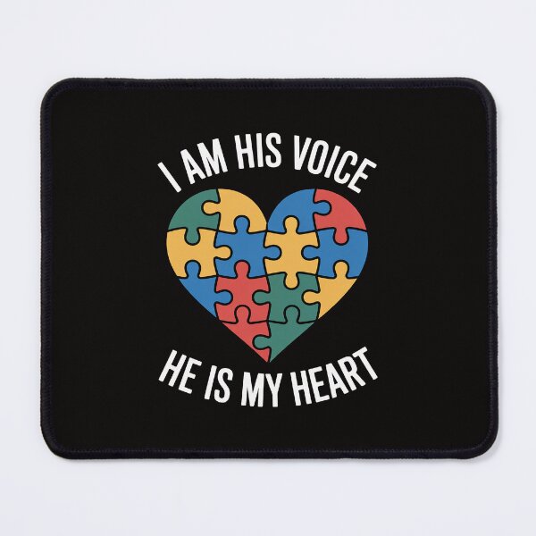Item preview, I Am His Voice He is My Heart Autism Awareness Puzzle Piece designed and sold by portcrysral.