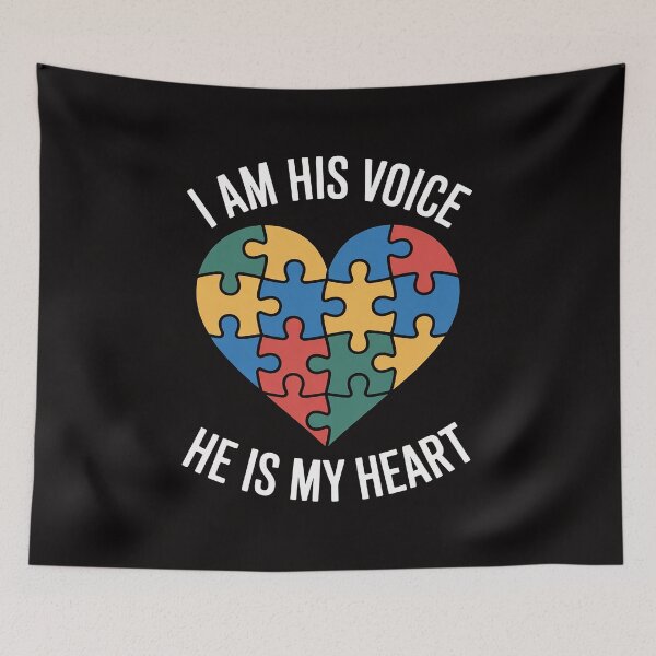 Item preview, I Am His Voice He is My Heart Autism Awareness Puzzle Piece  designed and sold by portcrysral.