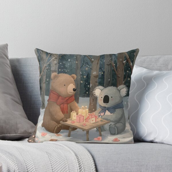 Item preview, Valentine’s Bear & Koala Couple • Whimsical Forest Heart Prep Art designed and sold by WildlifeWhimsy.