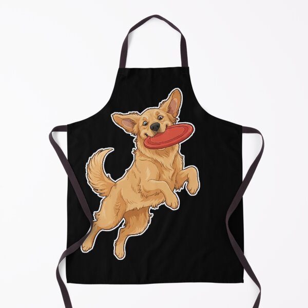 Item preview, Golden Retriever Playing Frisbee – Happy Dog Illustration designed and sold by FrancophileFun.