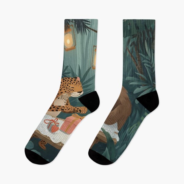 Item preview, Valentine’s Jaguar & Sloth Couple • Whimsical Rainforest Heart Prep Art designed and sold by WildlifeWhimsy.