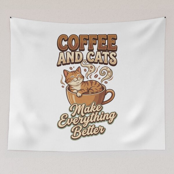 Item preview, Coffee and Cats Make Everything Better designed and sold by Quillway.