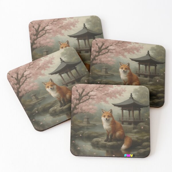 Item preview, Fox of the Cherry Blossom Garden designed and sold by CMYKitsuneArt.