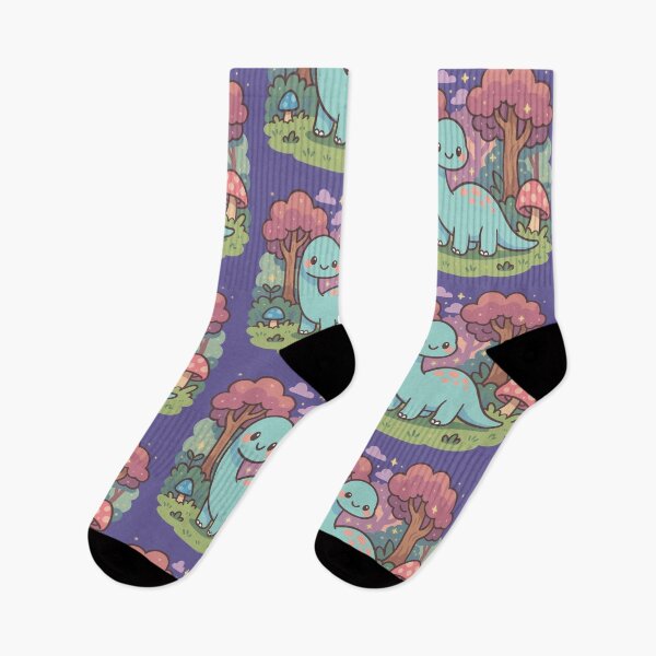 Item preview, Cute Brontosaurus in a Magical Prehistoric Forest designed and sold by Ghost on Toast.