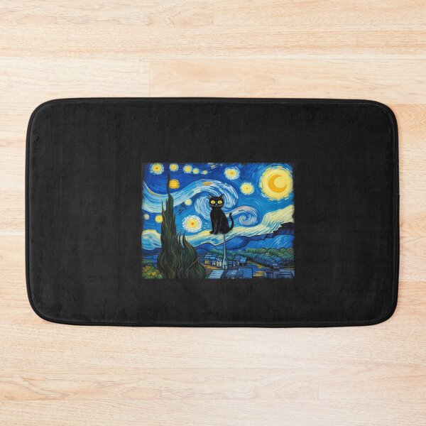Item preview, Cat Print Starry Night designed and sold by VladimiaPutin.