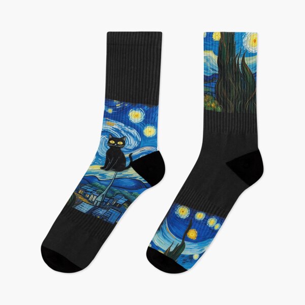 Item preview, Cat Print Starry Night designed and sold by VladimiaPutin.