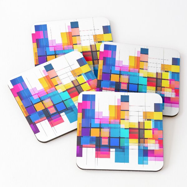 Item preview, Color Tile Composition – Modern Abstract Grid designed and sold by NizuCaCi.