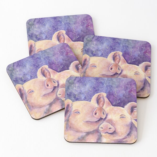 Item preview, Pair of Pigs designed and sold by Rhiannon Wolfe Art .