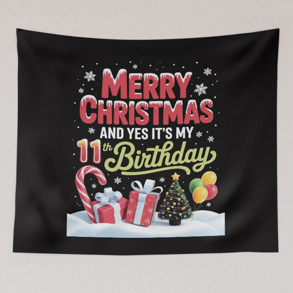 Item preview, Merry Christmas Day and Yes It's My 11th Birthday Boys Girls designed and sold by demarioTTS.