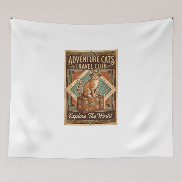 Item preview, Adventure Cats Travel Club, Art Deco designed and sold by Quillway.