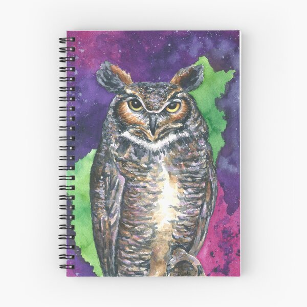 Item preview, Great Horned Owl designed and sold by Rhiannon Wolfe Art .