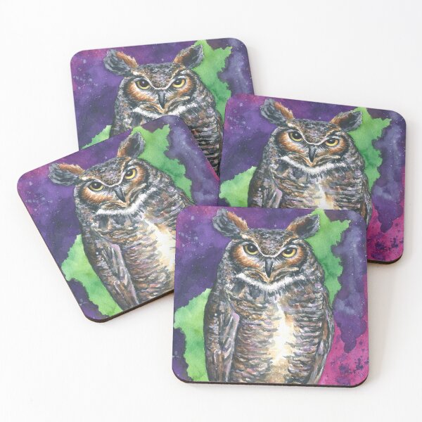 Item preview, Great Horned Owl designed and sold by Rhiannon Wolfe Art .