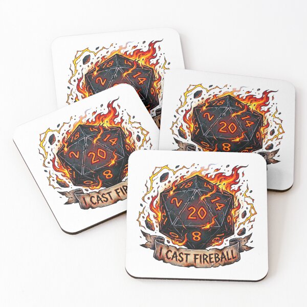 Item preview, Wizard "I Cast Fireball" Flaming D20: D&D Class Emblem designed and sold by SkinnyFlatWhite.