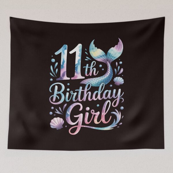 Item preview, Eleventh Birthday Girl Mermaid 11th Toddler's Back to School designed and sold by hettingerchaim.