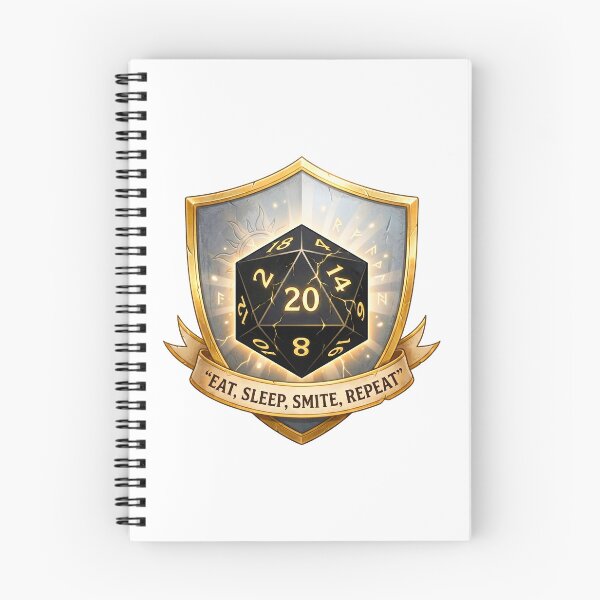 Item preview, Paladin "Eat Sleep Smite" Holy Shield D20: D&D Class Emblem designed and sold by SkinnyFlatWhite.