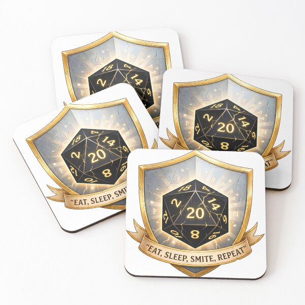 Item preview, Paladin "Eat Sleep Smite" Holy Shield D20: D&D Class Emblem designed and sold by SkinnyFlatWhite.