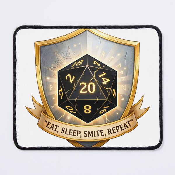 Item preview, Paladin "Eat Sleep Smite" Holy Shield D20: D&D Class Emblem designed and sold by SkinnyFlatWhite.
