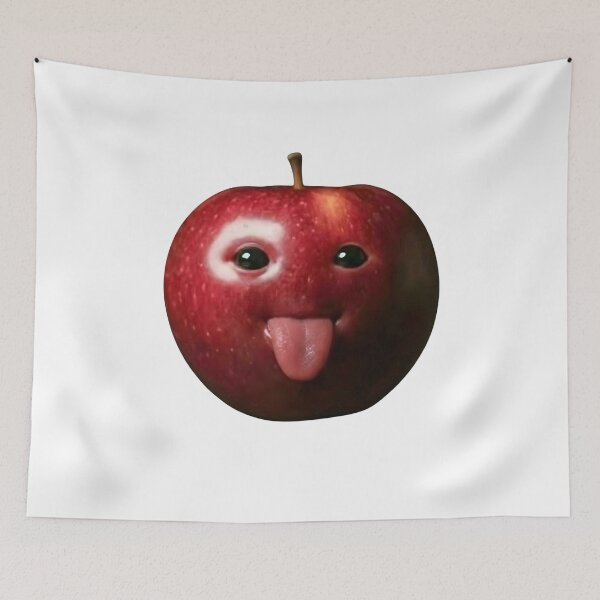 Item preview, Silly AI Apple With Tongue Out - Niche Apple Meme designed and sold by klaro45.