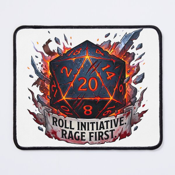 Item preview, Barbarian "Rage First" Magma D20: D&D Class Emblem designed and sold by SkinnyFlatWhite.