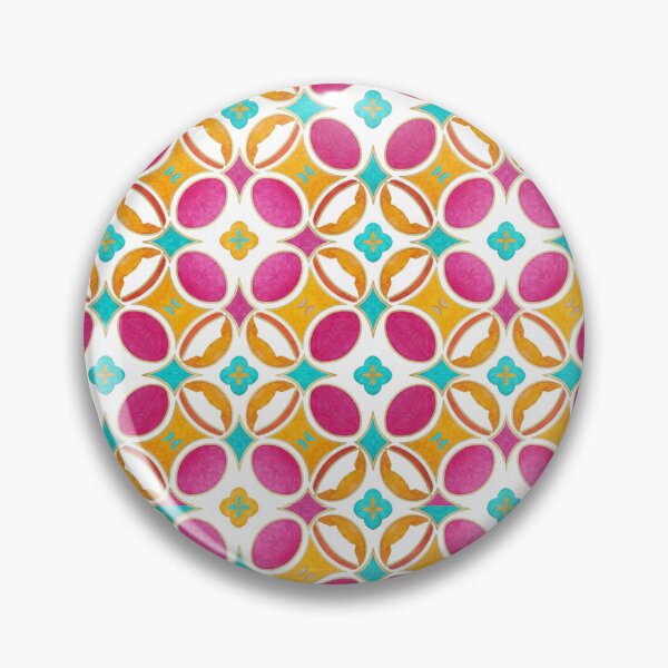 Item preview, Vibrant Geometric Watercolor Pattern in Fuchsia, Turquoise and Gold Tones designed and sold by jelypop.