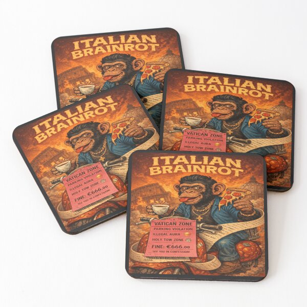 Item preview, Italian Brainrot Chaotic Chimp Mobster – Vatican Zone Parking Ticket Scooter Pizza Espresso designed and sold by POD DYNASTY.